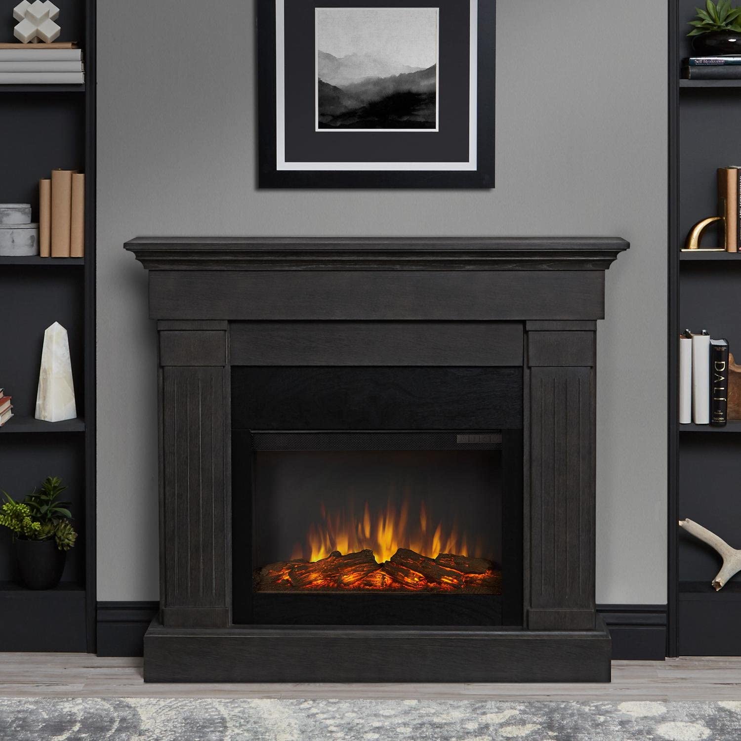 Stone Fireplace with Wood Mantel Elegant Amazon Real Flame Crawford Slim Electric Fireplace In