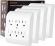 Tv and Fire Wall Beautiful Bestten [4 Pack] 6 Outlet Adapter Wall Mountable 15a 125v 1875w Etl Listed White