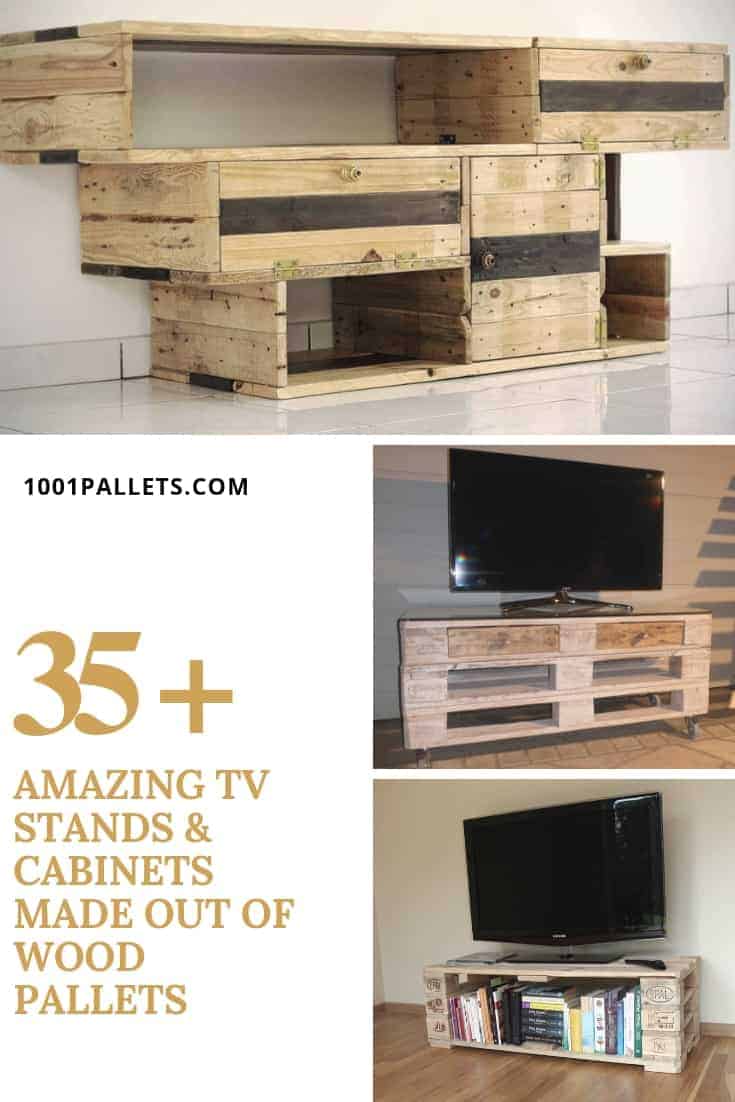 Tv Fireplace Wall Unit Designs Unique 35 Amazing Tv Stands & Cabinets Made Out Wood Pallets
