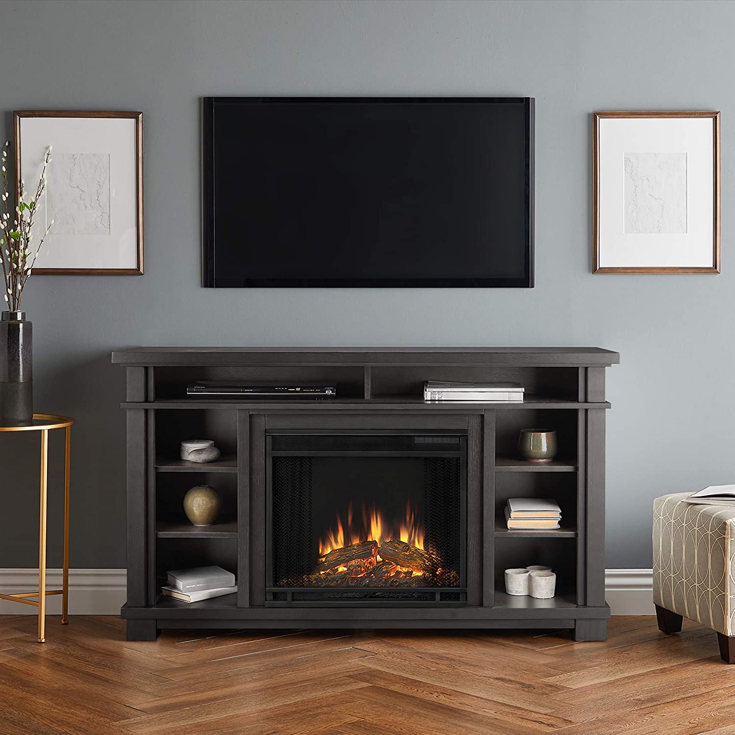 Tv Wall Unit with Electric Fireplace Best Of Real Flame Belford Electric Fireplace Grey