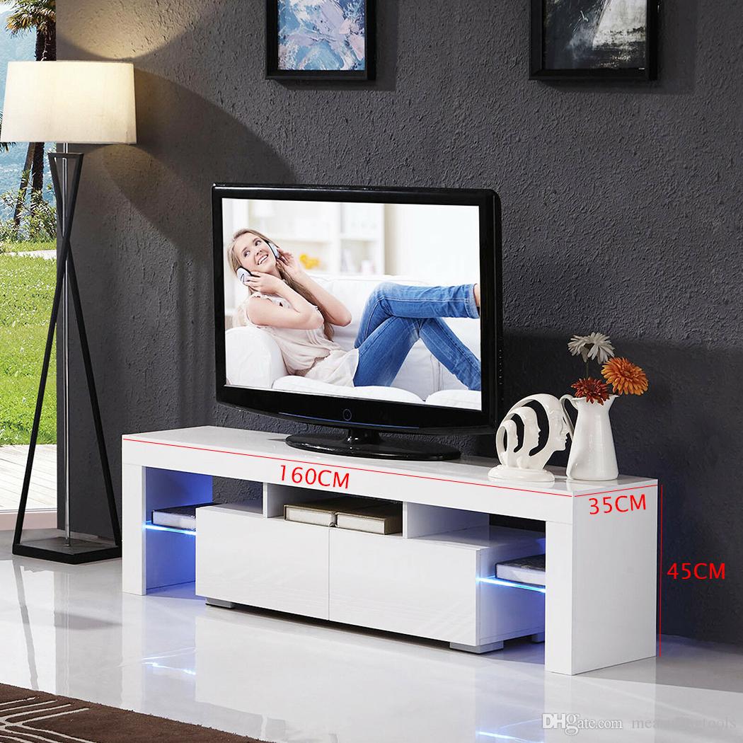 Unique Tv Stands Elegant 2020 160cm Tv Stand Living Room Furniture Led Modern Tv Table Entertainment Center Monitor Stand Flat Screen Riser Cabinet Console From