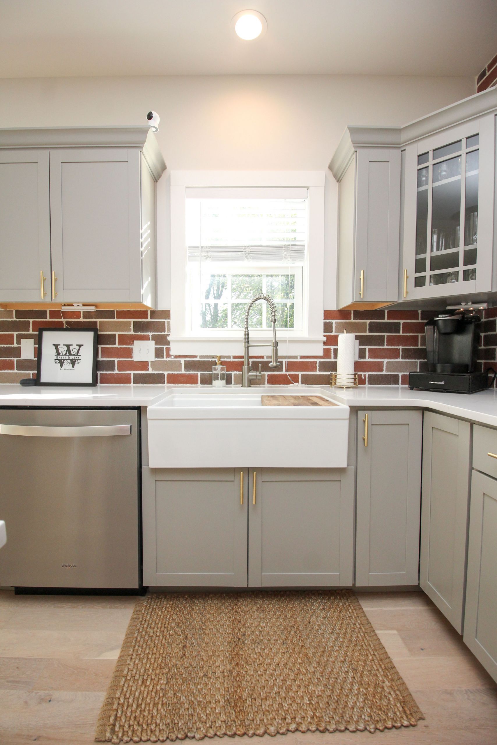 White Brick Backsplash In Kitchen Elegant Farmhouse Kitchen Sink with Brick Backsplash Stainless