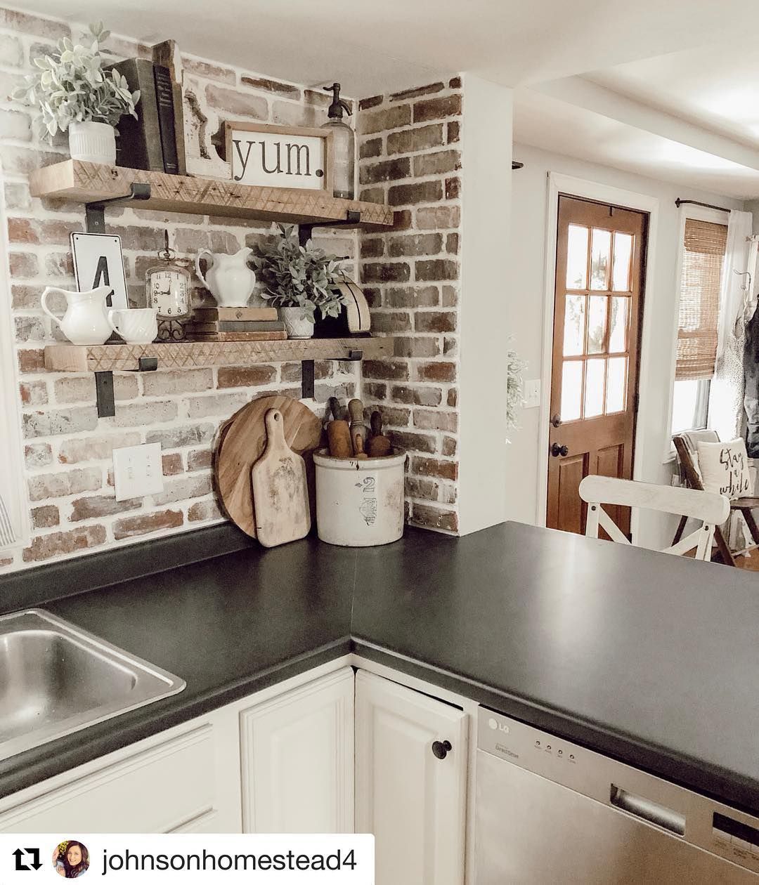 White Brick Backsplash In Kitchen Inspirational Inspired Kitchens On Instagram “here S A Little Inspiration