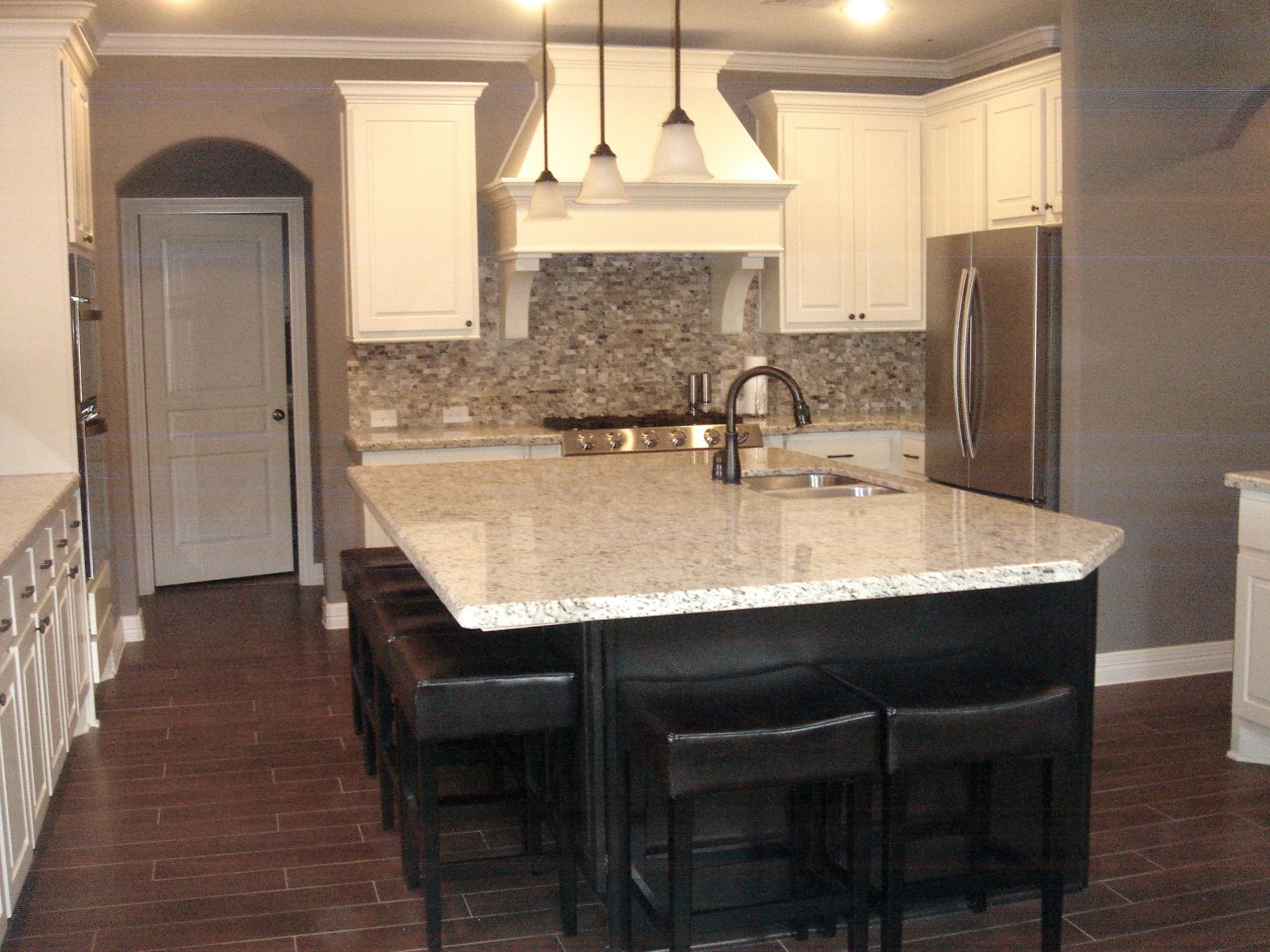 White Kitchen Brick Backsplash Luxury White Kitchen with Light Tile Floor Kitchen with Gray
