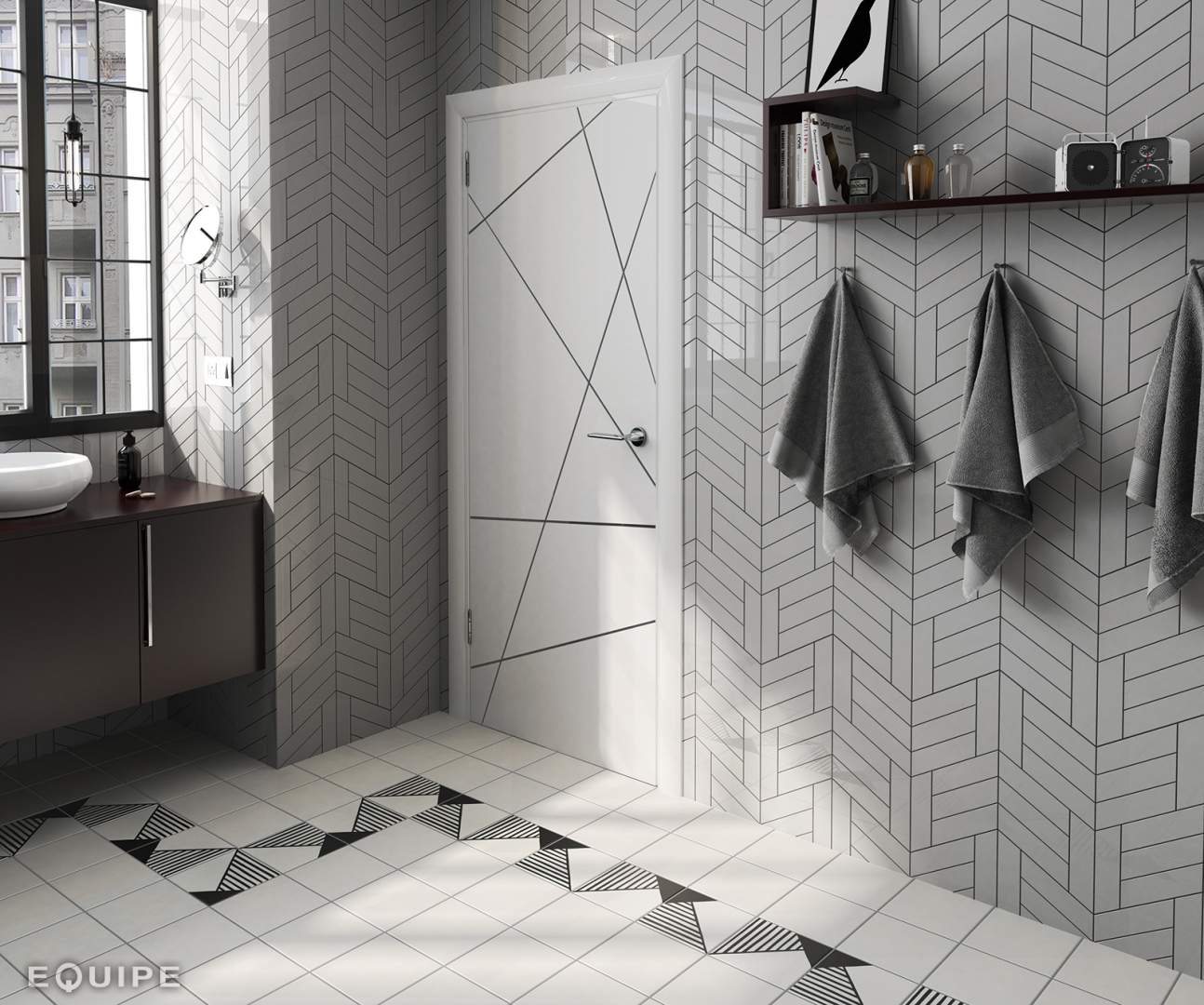 Herringbone Subway Tiles The Chevron Wall Collection chevronwall lightgrey bathroom