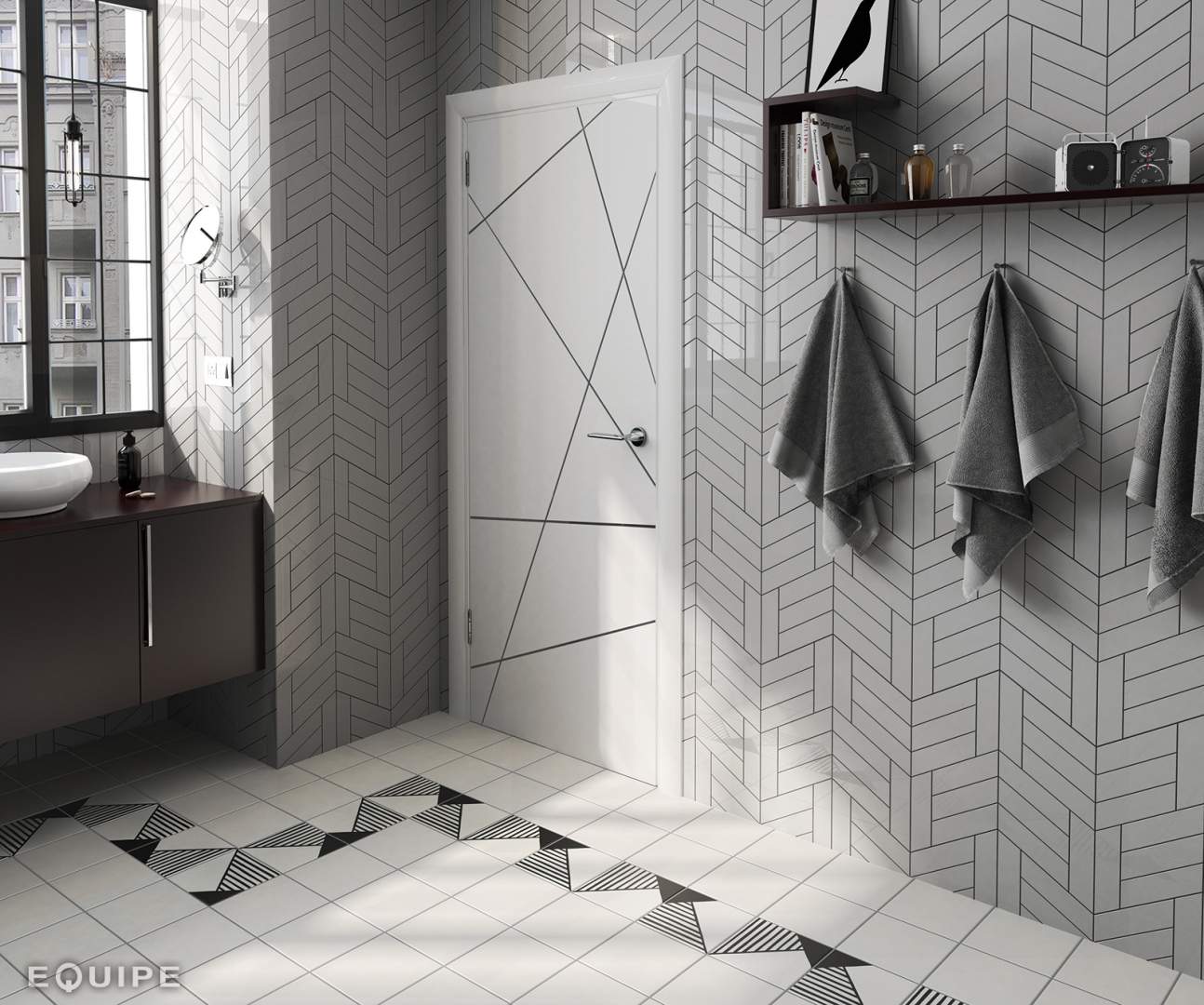 chevronwall lightgrey bathroom