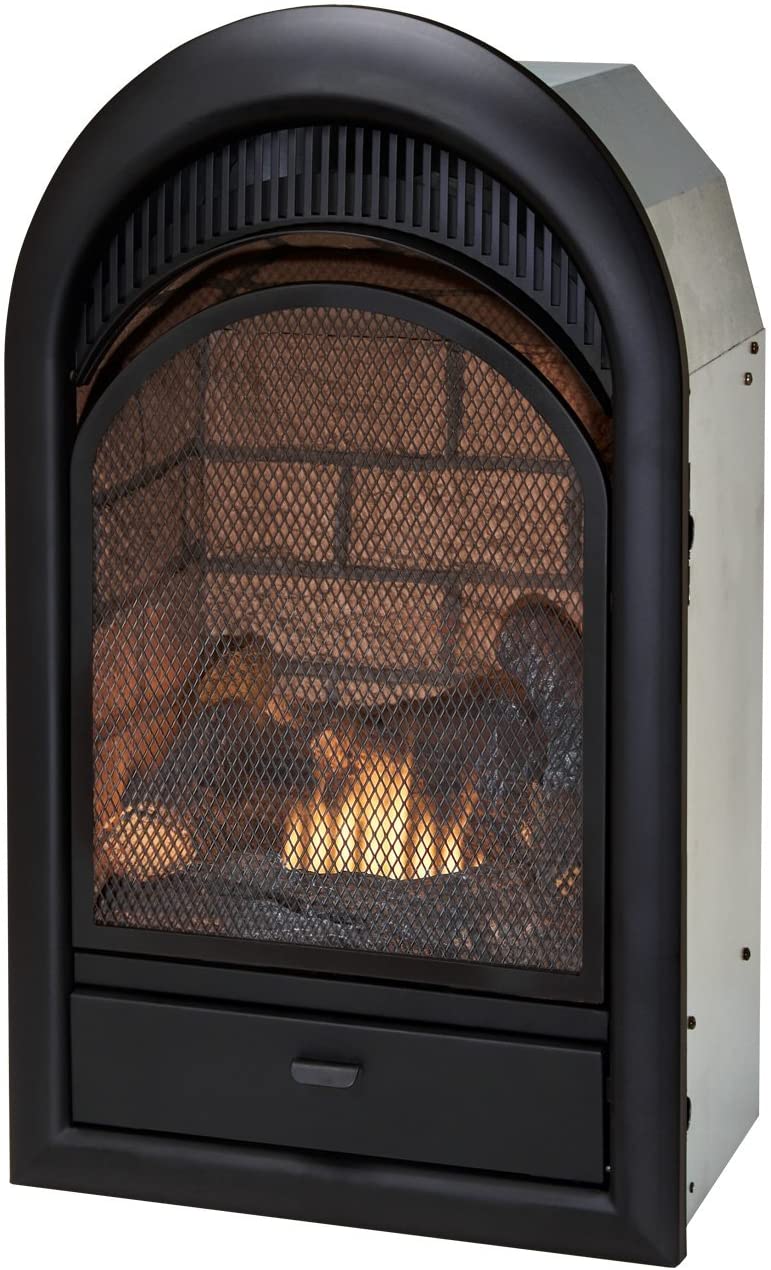 Arched Fireplace Door Elegant Duluth forge Dual Fuel Vent Free Insert 15 000 Btu T Stat Brick Liner Fireplace Insert Black