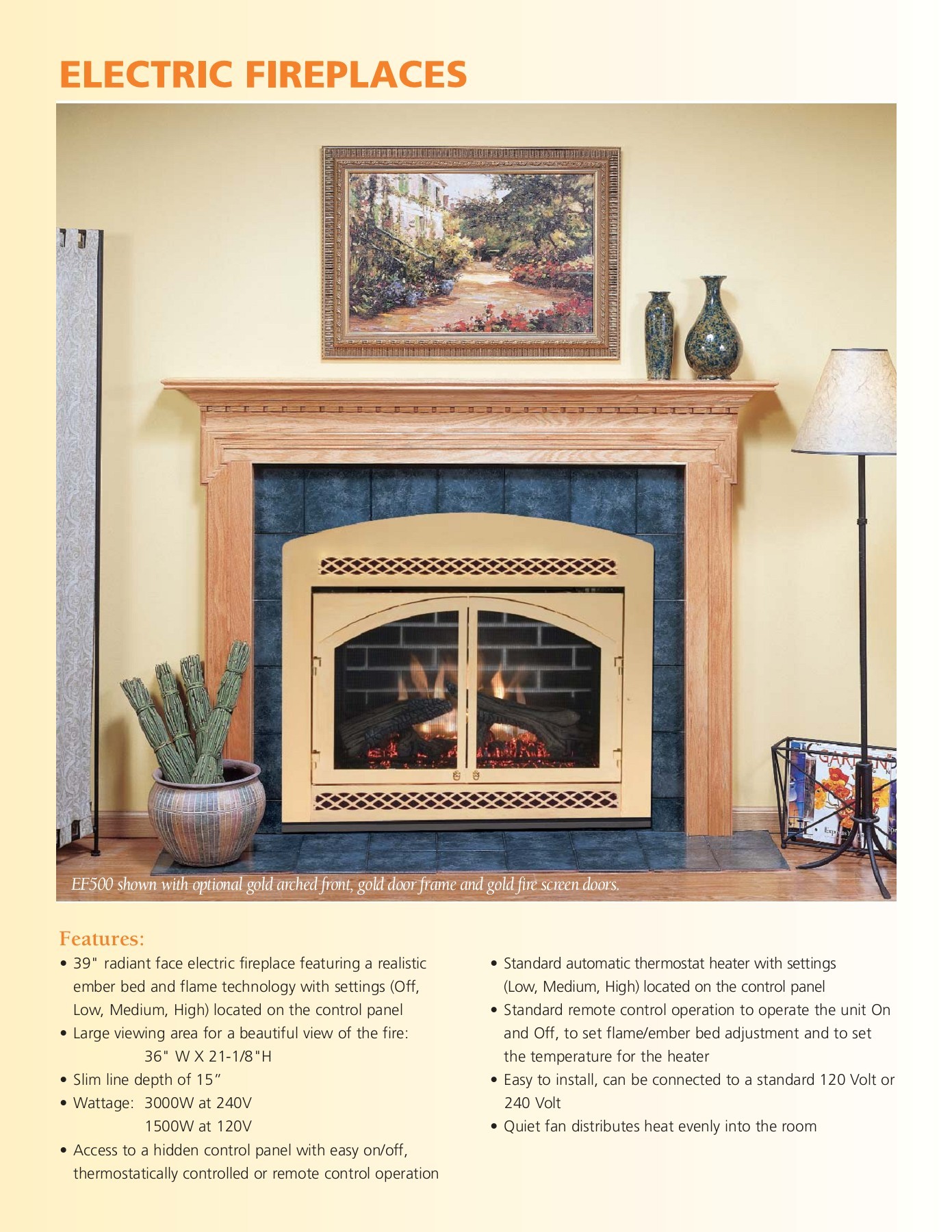 Arched Fireplace Door Elegant Ef500 Shown with Optional Pewter Arched Front Black Door