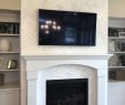 Astria Fireplace Luxury Mantle 2 Contempo White Honed 3x6 Marble Tiles Installed