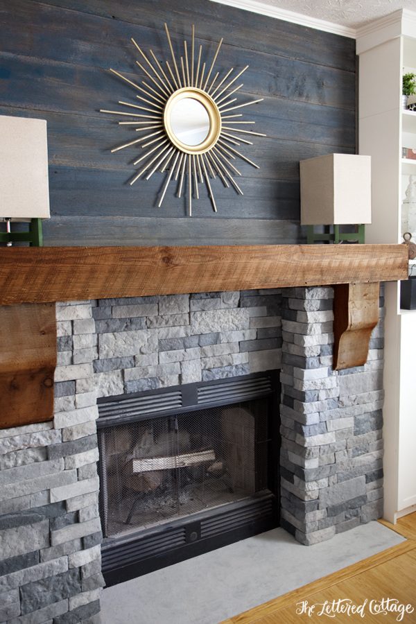 Barnwood Fireplace New Airstone Fireplace Makeover