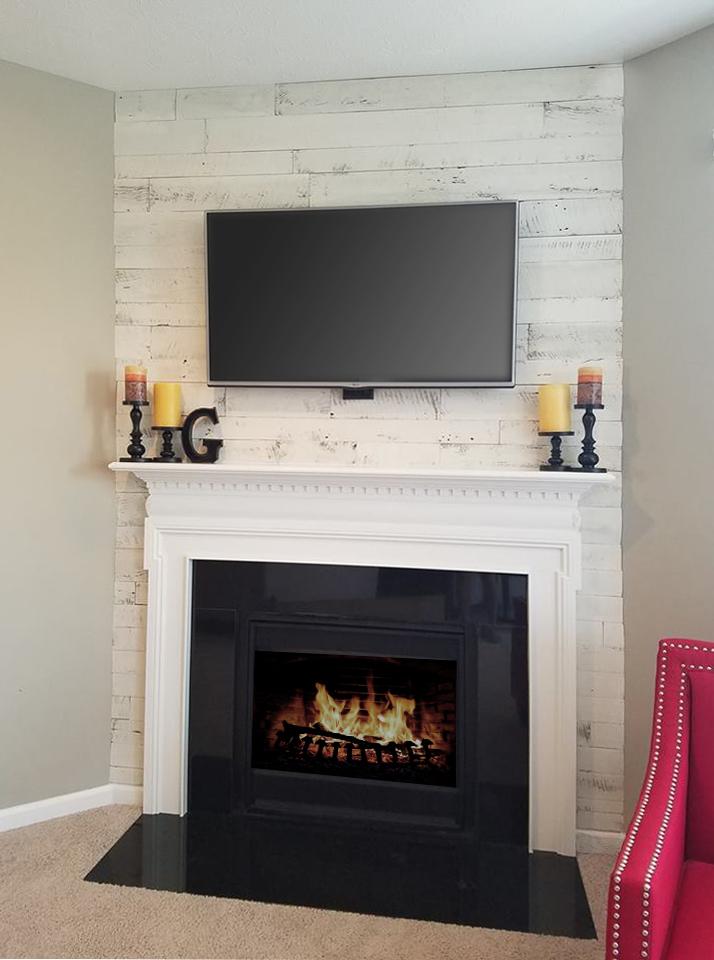 Barnwood Fireplace New Reclaimed Shiplap White Barnwood