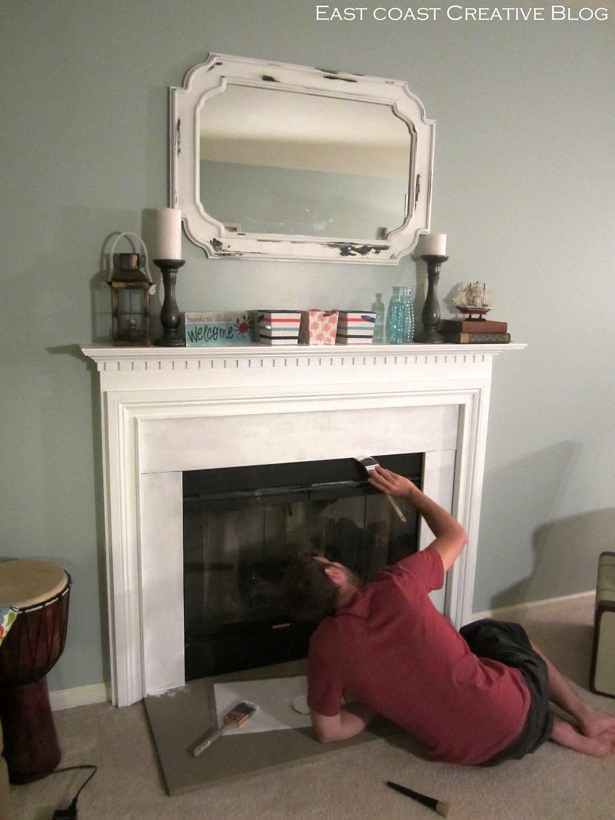 East Coast Fireplace Best Of Stenciled Faux Tile Fireplace Tutorial Showit Blog