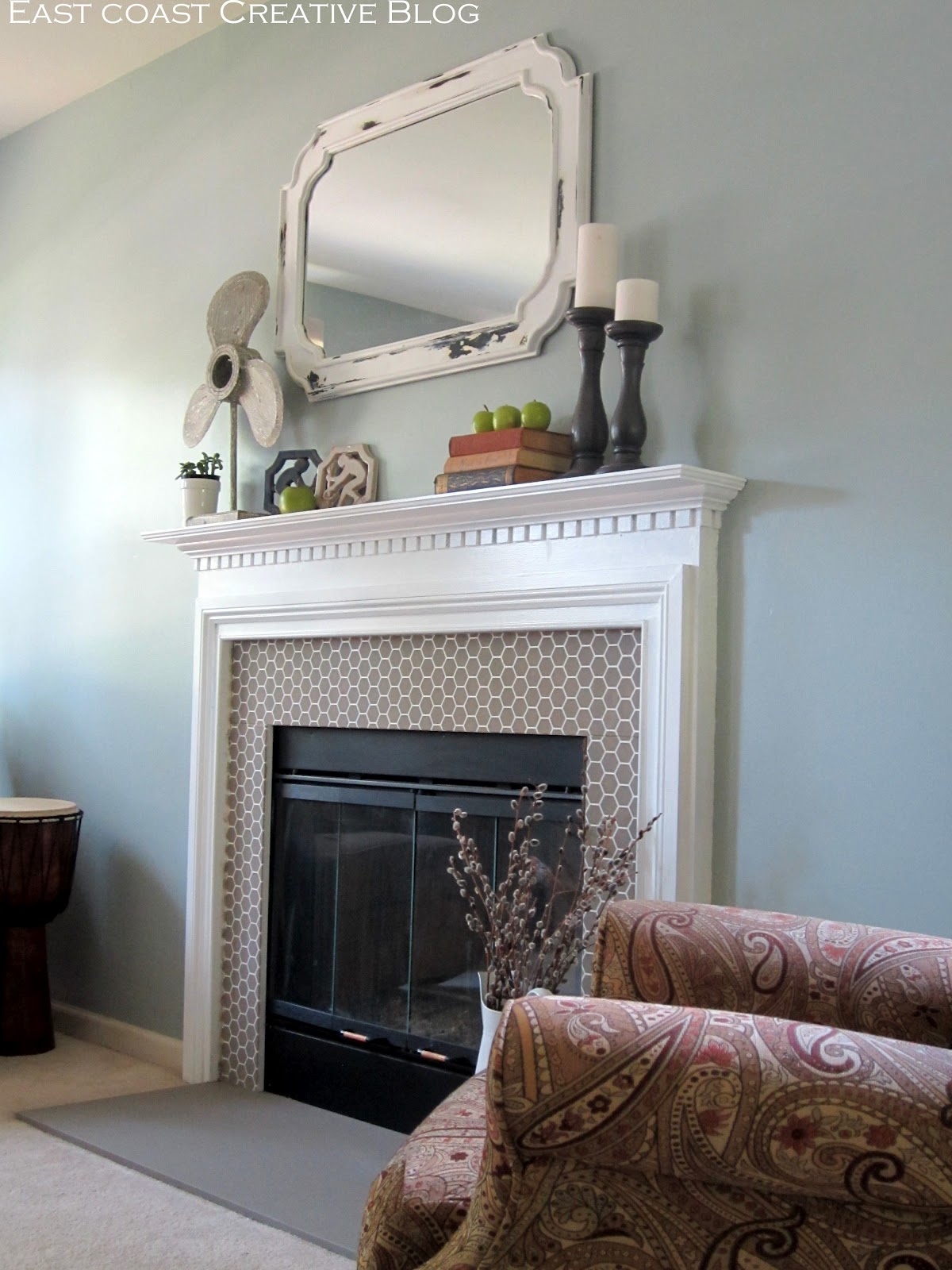 East Coast Fireplace Fresh Stenciled Faux Tile Fireplace Tutorial Showit Blog