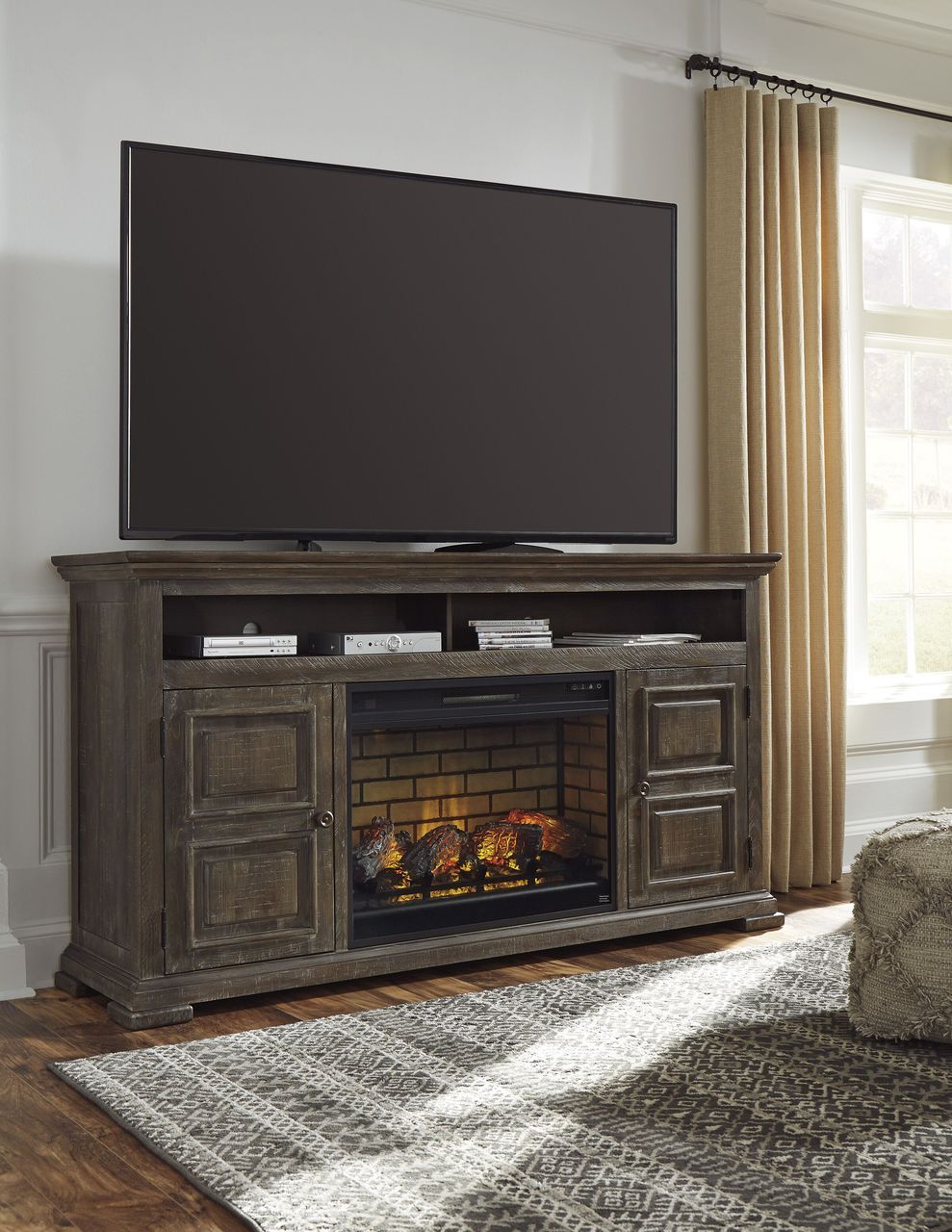 Electric Fireplace with Bookcase Awesome ashley Wyndahl Rustic Brown 72 Tv Stand with Electric Fireplace