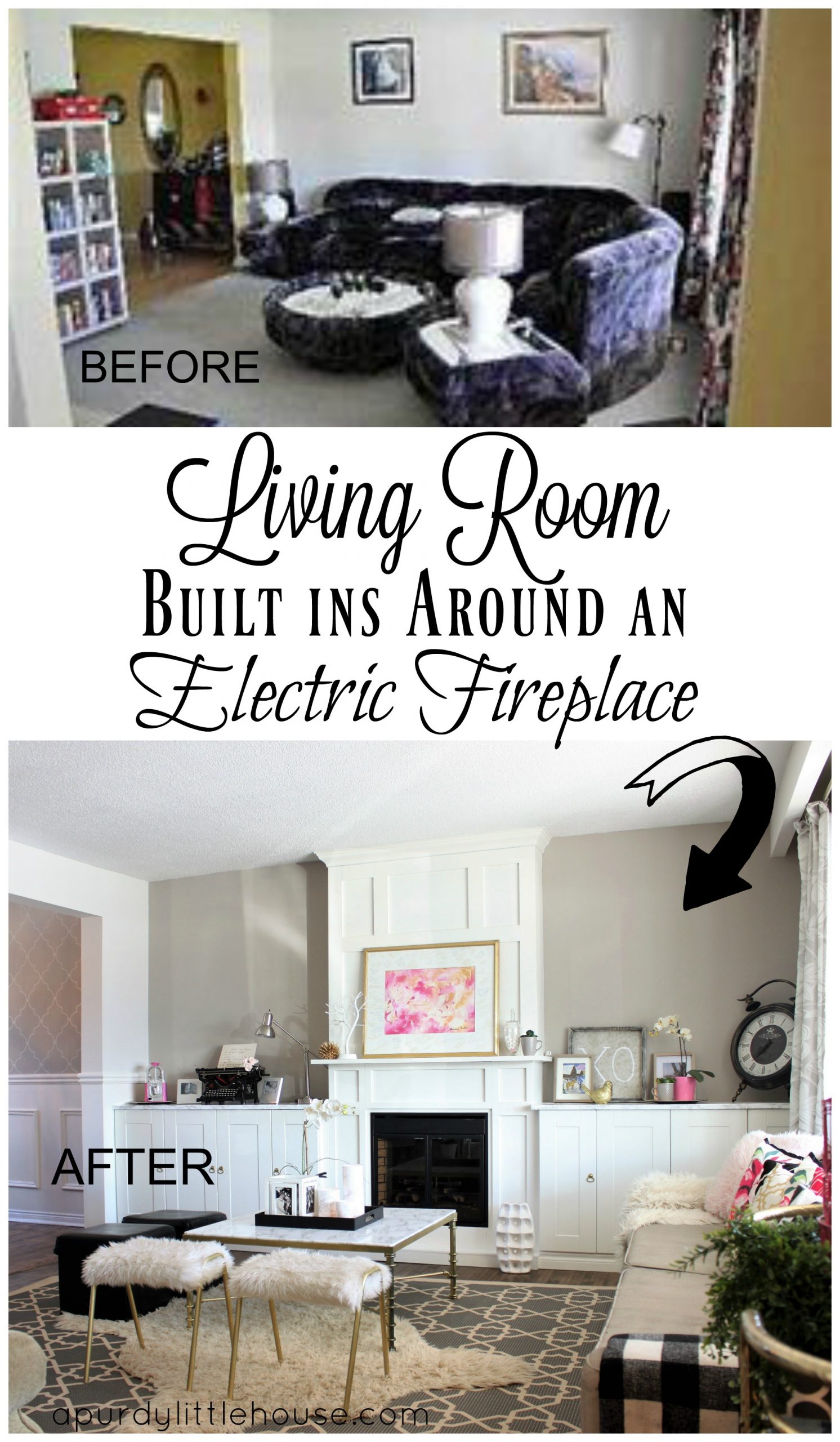 Electric Fireplace with Bookshelf Fresh Living Room Built Ins Around An Electric Fireplace