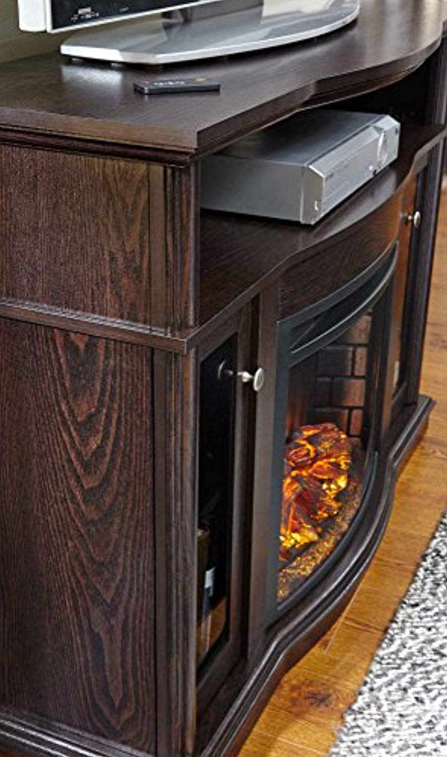 Electric Fireplace with Bookshelf Lovely Media Electric Fireplace Tv Stand Bookshelf Glass Cabinet