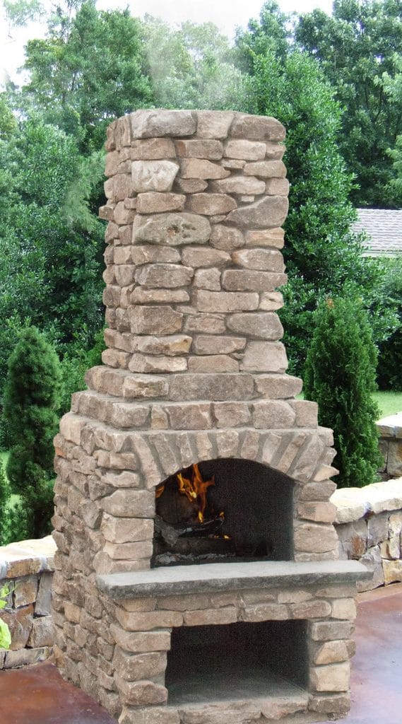 Stone Age Manufacturing 18 stone age manufacturing 18 veranda outdoor fireplace kit with arched lintel 6