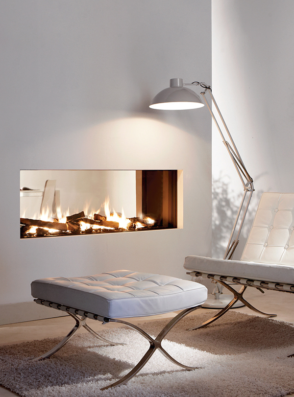 European Home Fireplace Elegant Burning Bright