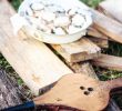 Fireplace Bellow Awesome Preparing Mushrooms Barbecue Holiday Mushrooms Stock