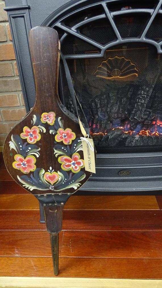 Fireplace Bellow Luxury Antique Wood Floral tole Fireplace Bellow Swedish Painted Fireplace Bellow Hand Painted Fireplace Bellows Vintage Fireplace Accessory
