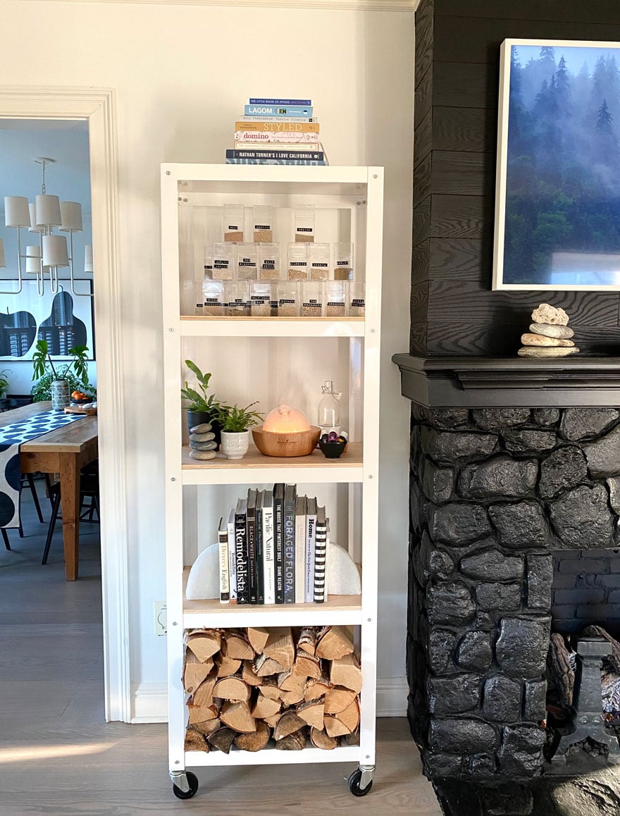 Fireplace Bookshelf Awesome We Painted Our Stone Fireplace Black