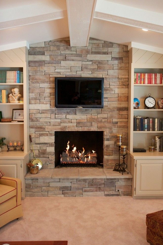 Fireplace Bookshelf Fresh Stack Stone Fireplace Textures Bringing Different Look for A