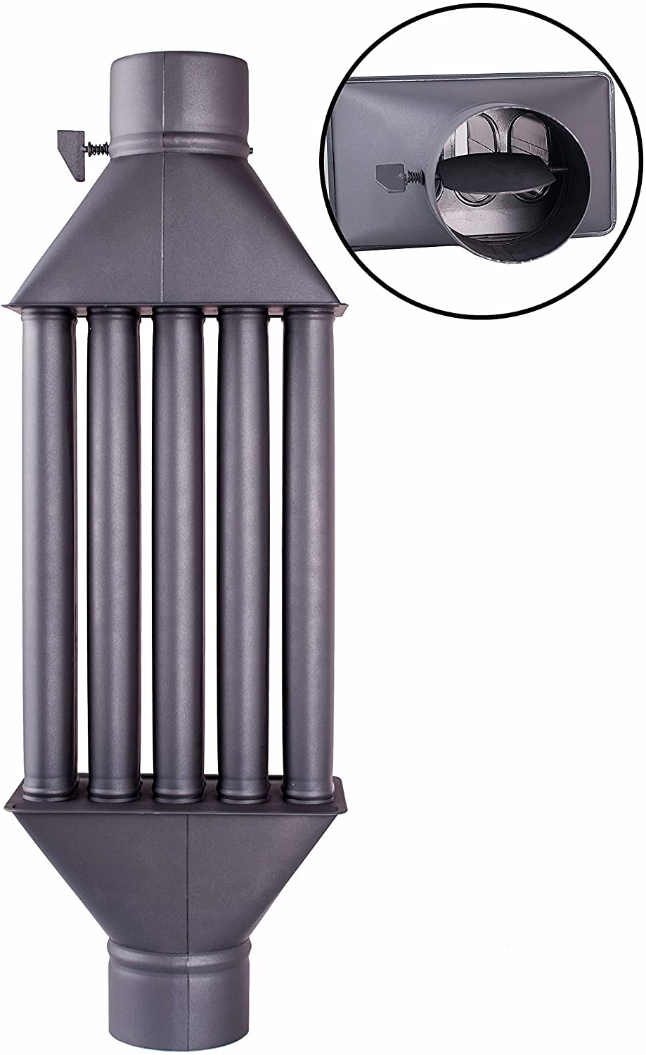 Fireplace Heat Exchanger Lovely Diplomat Chimney Fireplace Flue Heat Exchanger Hot Air Exchanger Exhaust Gas Cooler Black Xl Diameter 130 Mm 5 Pipes with Damper