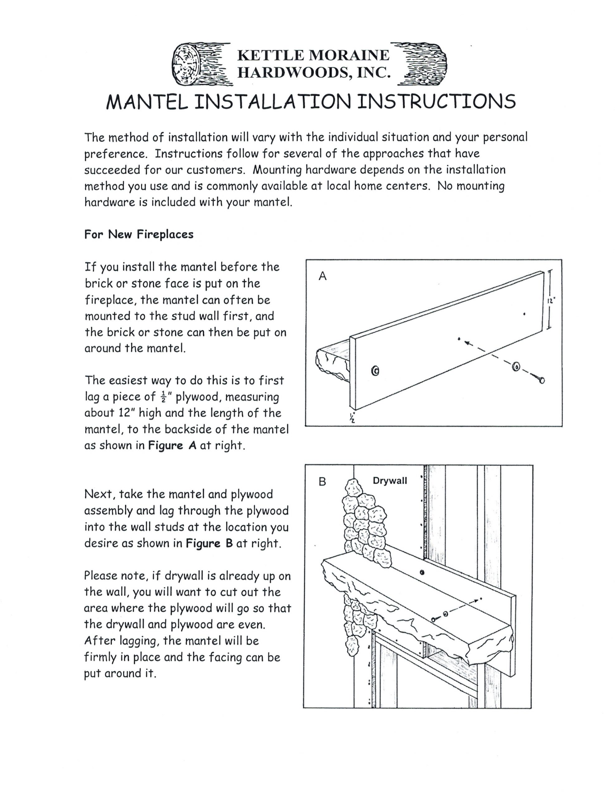Installation Instructions Kettle Moraine Hardwoods Inc installm