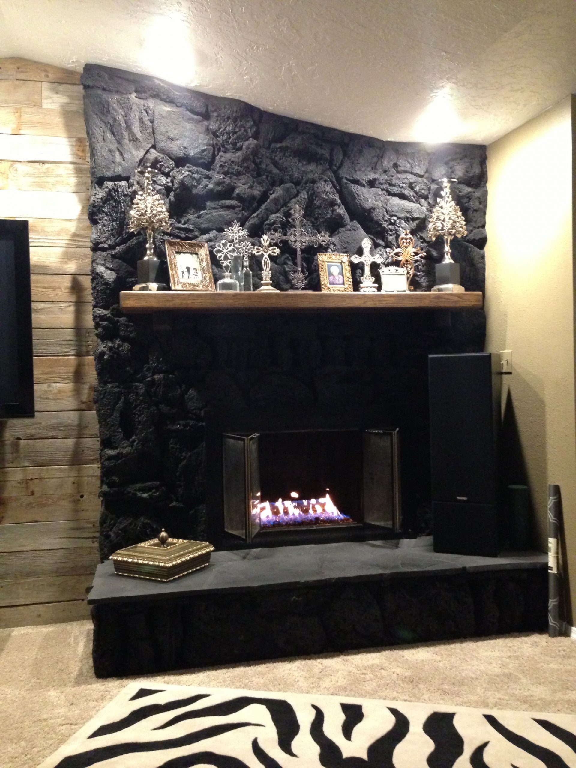 Fireplace Rocks Beautiful Fireplace Lava Rocks Painted Black Gas Insert with Glass