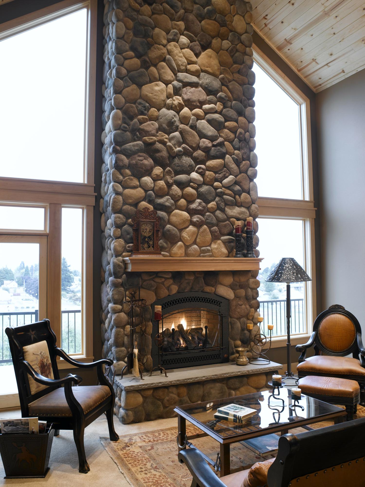 Fireplace Rocks Elegant Diy River Rock Fireplace