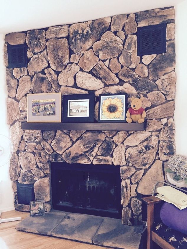 Fireplace Rocks Elegant Painting A Lava Rock Wall Mantle