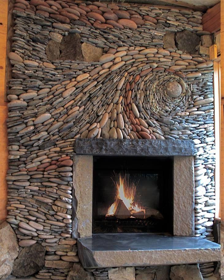 Fireplace Rocks Lovely Magnificent Rock Fireplace with Art Deco touch and Stone