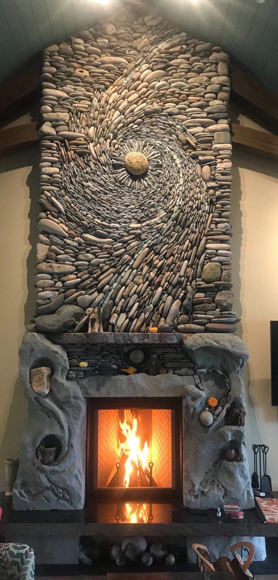 Fireplace Rocks New Natural Stone Fireplace Gtage