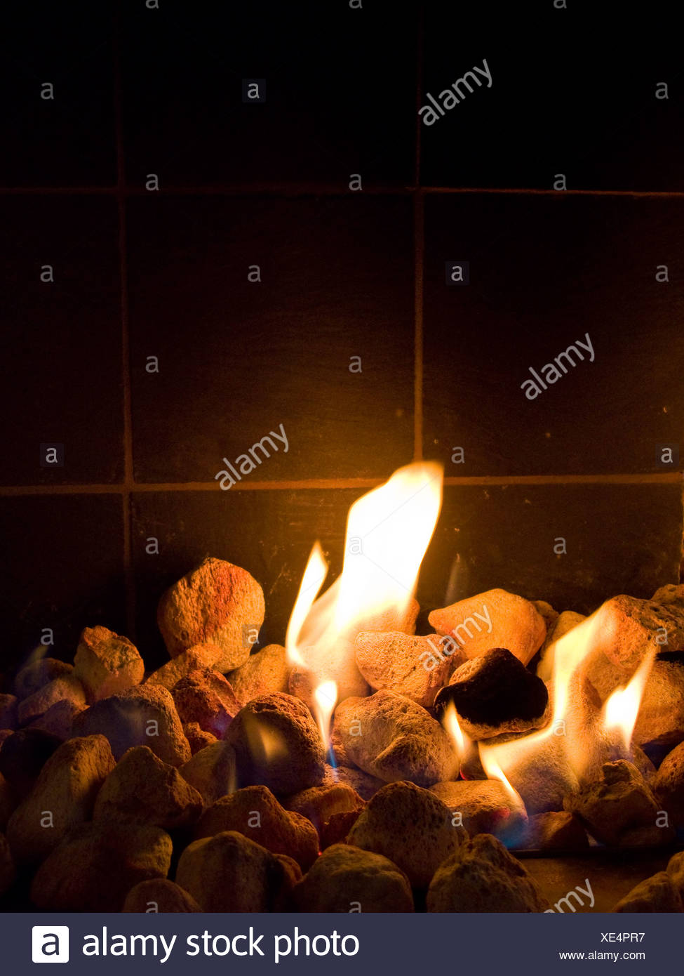 Fireplace Rocks Unique Close Up Of Burning Rocks In the Fireplace Stock