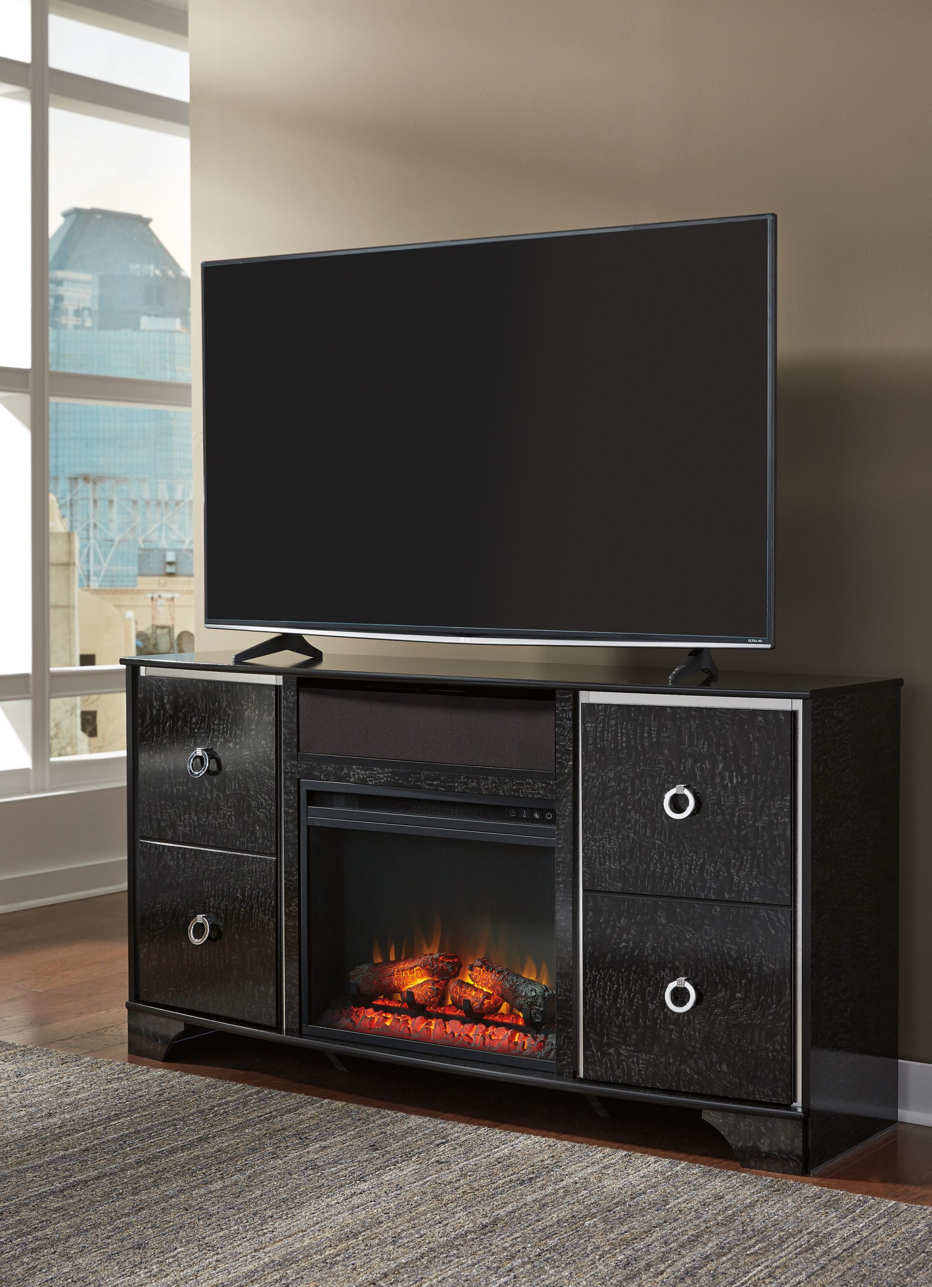 Kmart Fireplace Tv Stand Inspirational Furnituremaxx Amorthy Contemporary Wood Black Tv Stand