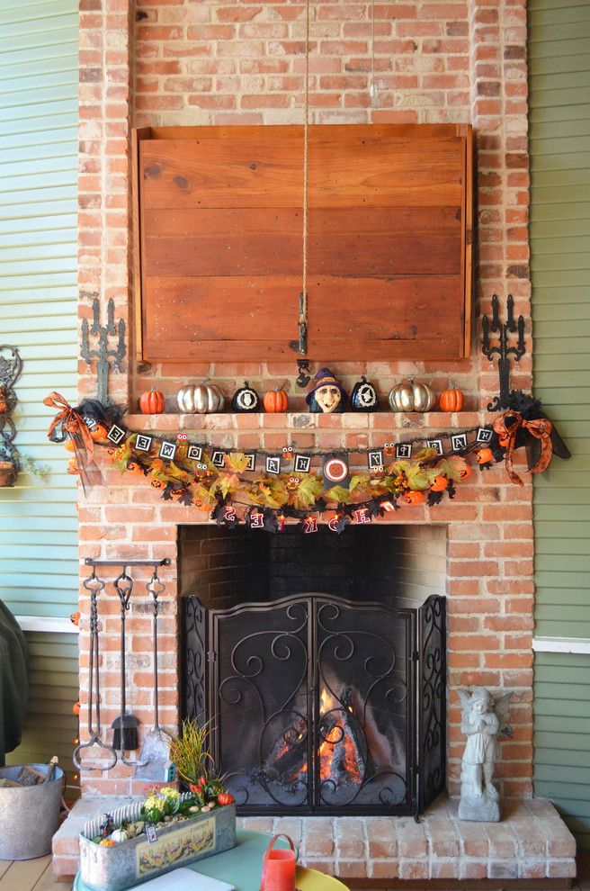 Metal Fireplace Mantel Beautiful Decorative Fireplace Covers with Traditional Porch Also