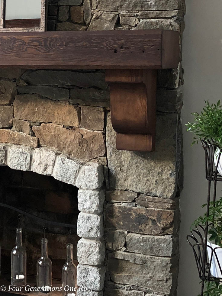 How to install a wooden beam mantel 15