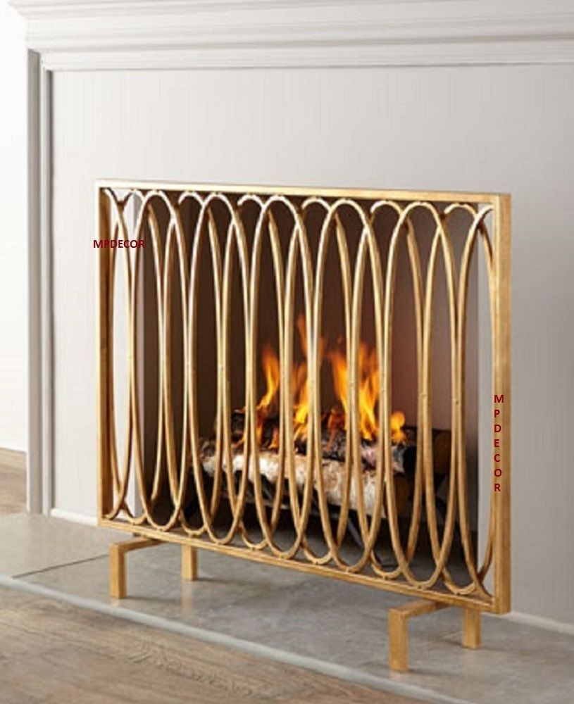 Modern Fireplace Screens Inspirational Details About Modern Geometric Oval Loops Fireplace Fire