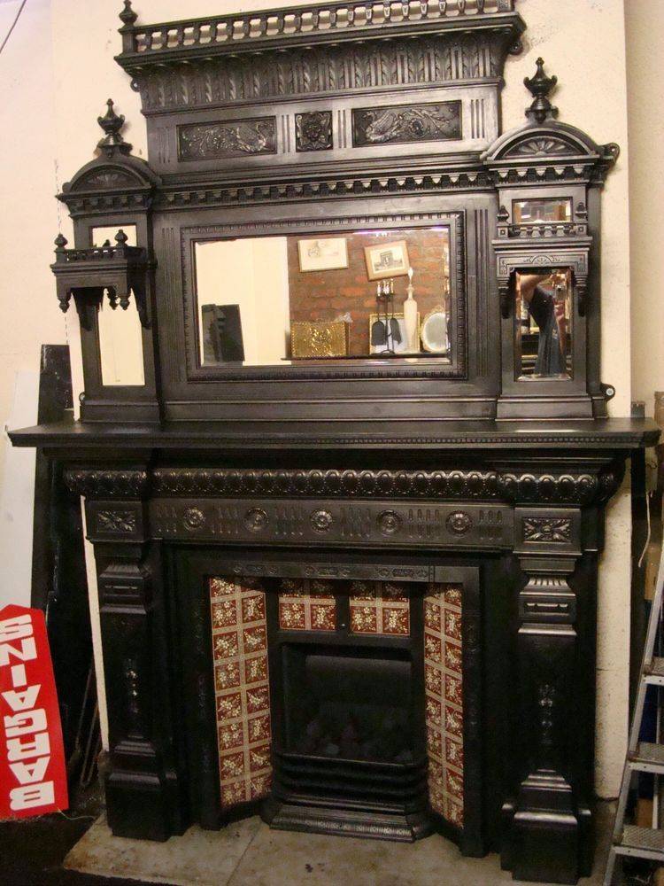 Modern Fireplace Screens Inspirational Likable Fireplace Stunning Cast Iron Mirror Tiled Mirrored