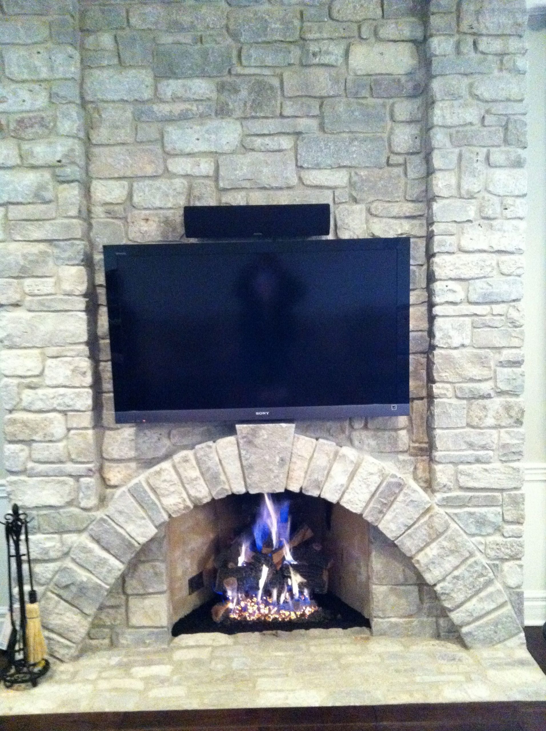 Modern Arch Fireplace TV Fireplace Flagstone Floor to 7d4065d461ee4dbe dad54b4a