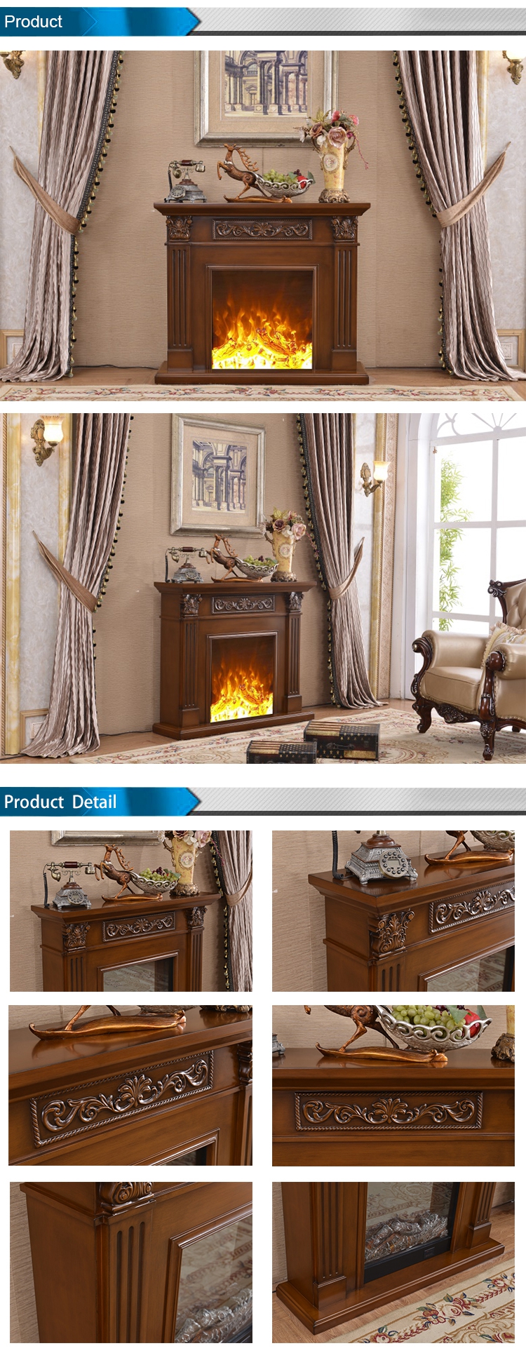 Two Sided Electric Fireplace Luxury China Supplier Cb Approved Living Room Electric Brown 2
