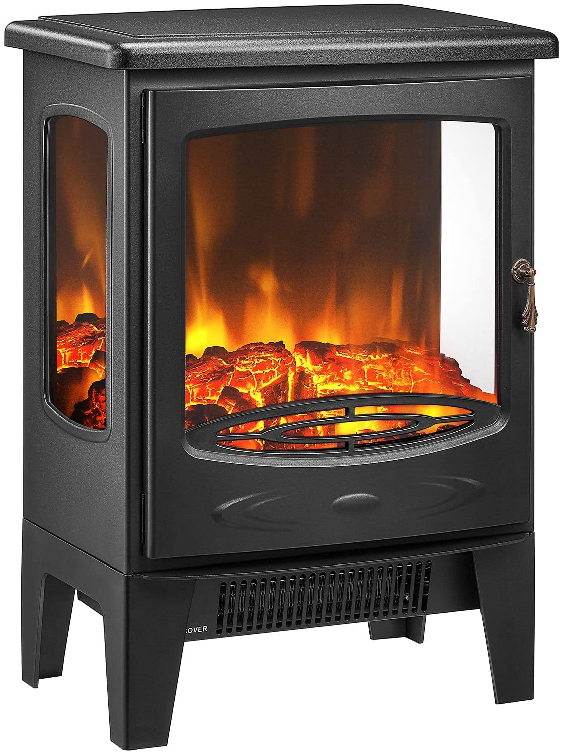 Two Sided Electric Fireplace Unique Kealive Electric Fireplace 1500w Powerful Stove Heater Freestanding Electric Stove 3d Realistic Log Flame Electric Heater Glass Sides and Sturdy