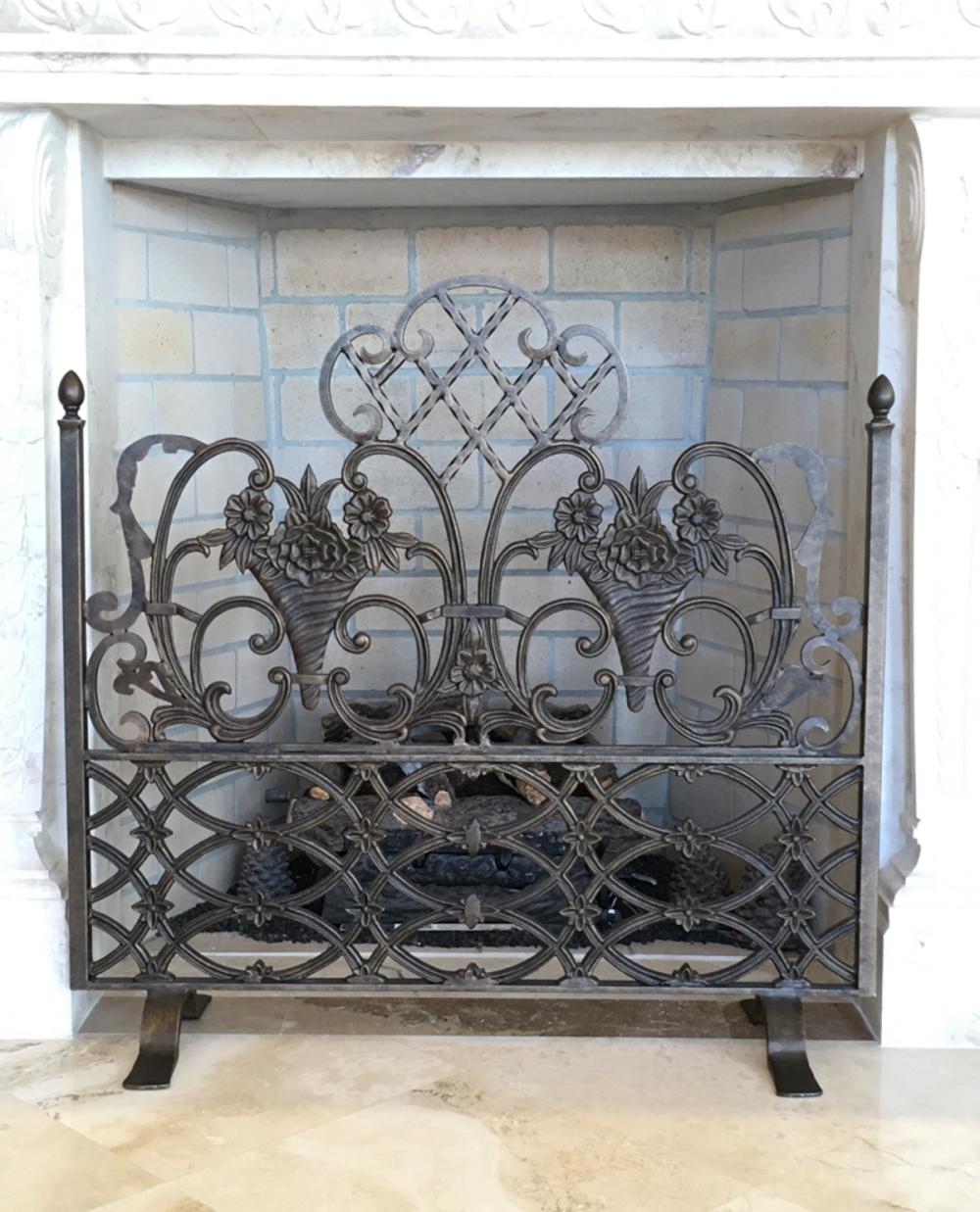 Custom Wrought Iron Fireplace Screen custom wrought iron fireplace screen 4695 c d4897