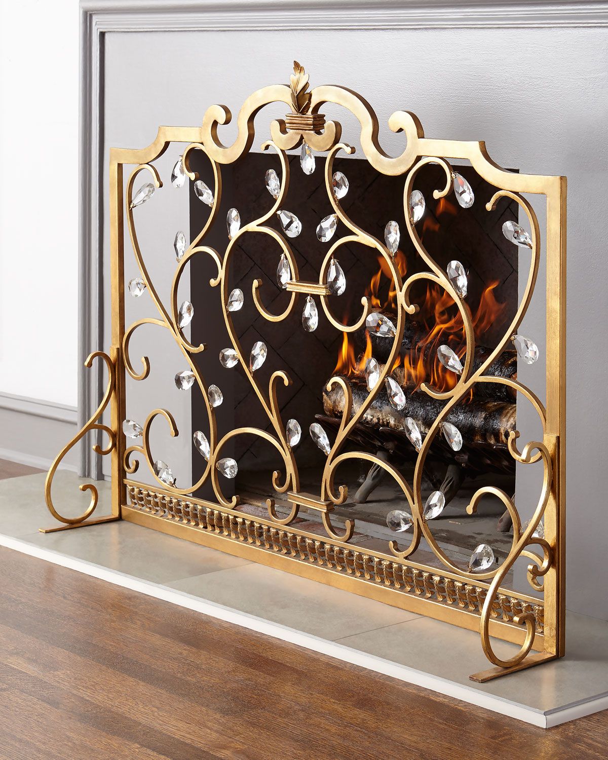 Wrought Iron Fireplace Screens Beautiful Crystal Fireplace Screen