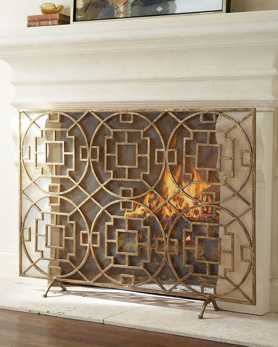 decorative fireplace screen ideas 1