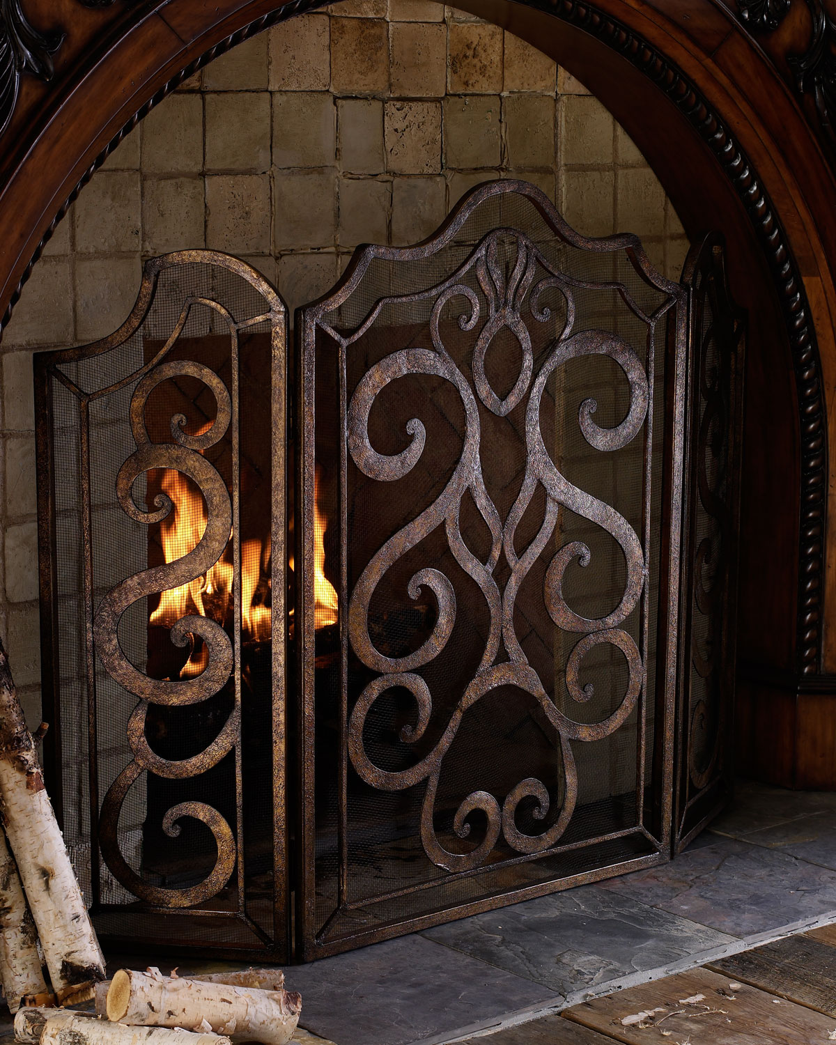 Wrought Iron Fireplace Screens Beautiful Scroll Fireplace Screen