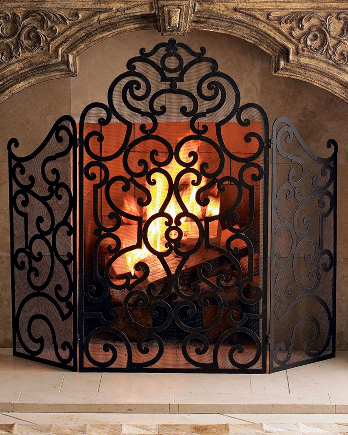 Wrought Iron Fireplace Screens Elegant Fireplace Screen