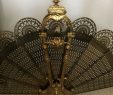 Art Deco Fireplace Screen Elegant Vintage Art Deco Brass Peacock Fan Fireplace Fan Folding Screen solid Brass