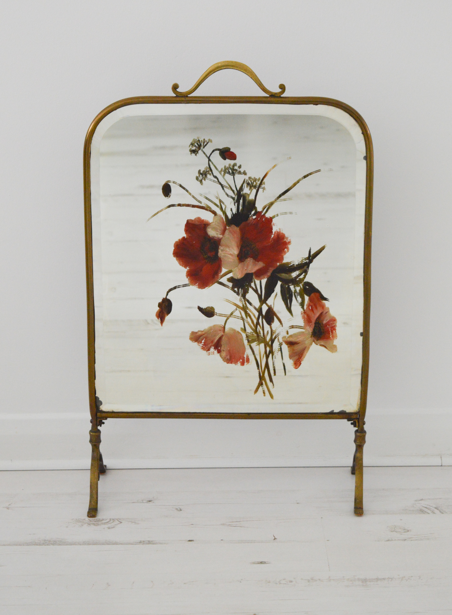 Art Deco Fireplace Screen Inspirational French 1930s Brass Mirrored Fire Screen with Hand Painted Flowers Bevelled Mirror Glass Vintage Antique Art Nouveau Fireplace Screen
