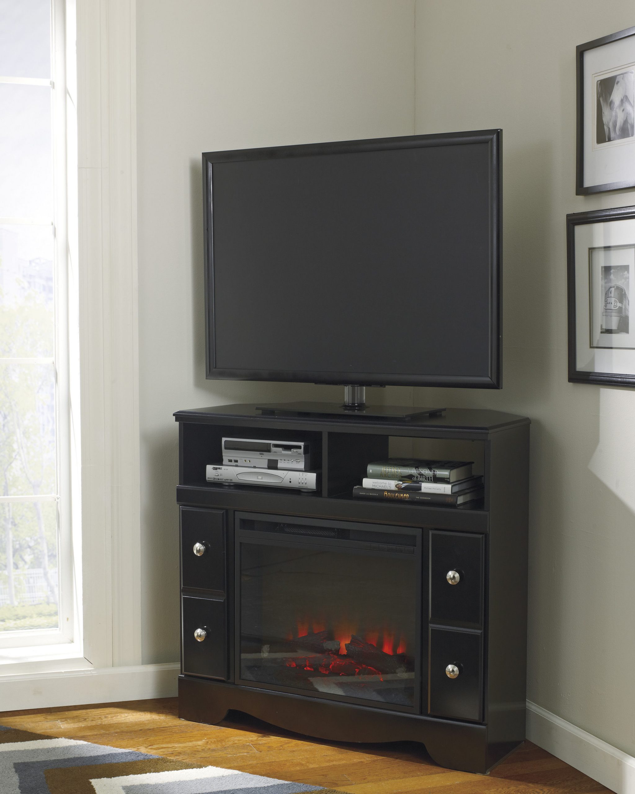 Ashley Furniture Shay Corner TV Stand with Fireplace